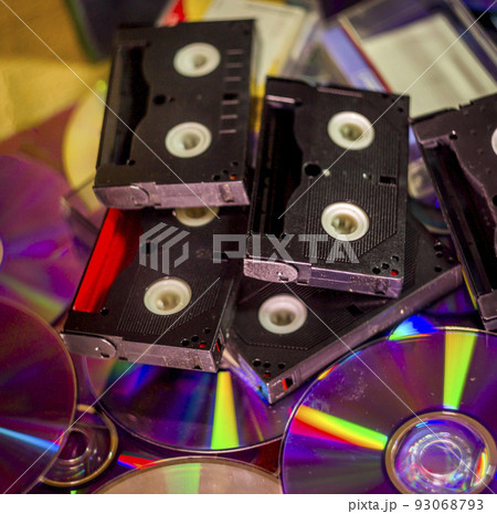 a many compact discs and some hi-8 video casettes 93068793