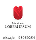 red pink heart rose logo design template 93069254