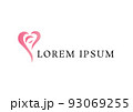 pink heart rose logo design template 93069255