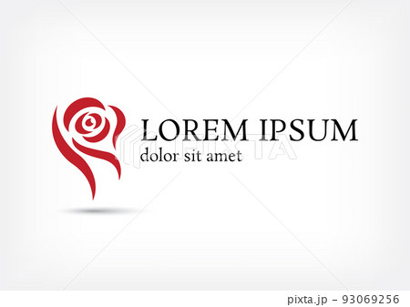 red rose logo design template 93069256