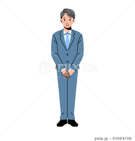 スーツ姿の手を前にした男性の全身　線なし 93069706