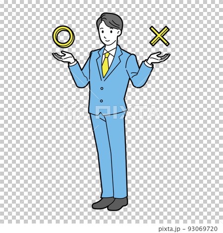 有一個西裝男人的全身線條可以比較 93069720
