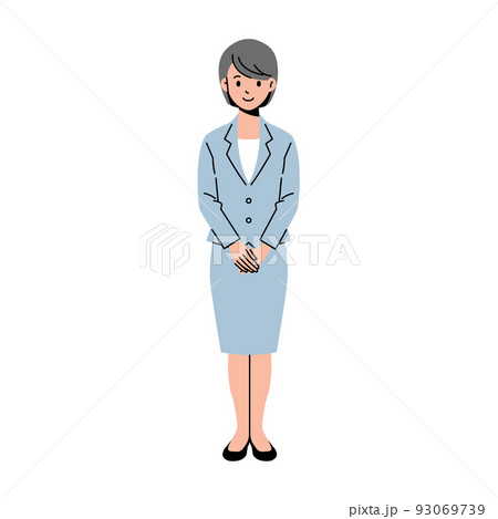 スーツ姿の手を前にした女性の全身　線なし 93069739