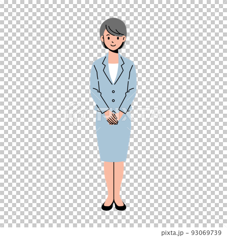 スーツ姿の手を前にした女性の全身　線なし 93069739