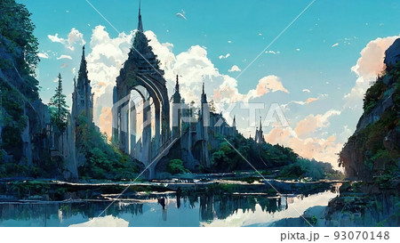 異世界にある王国の景色 93070148