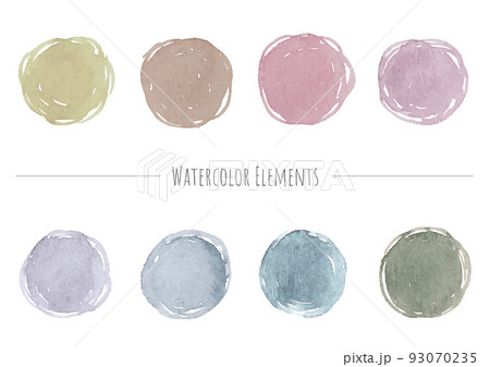 カラフルな水彩絵具のフレーム素材_スモーキー カラフルな水彩絵具のフレーム素材_スモーキー 93070235