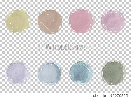 カラフルな水彩絵具のフレーム素材_スモーキー カラフルな水彩絵具のフレーム素材_スモーキー 93070235