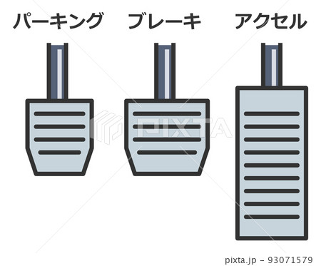 車の運転操作をするペダルのイラスト 93071579
