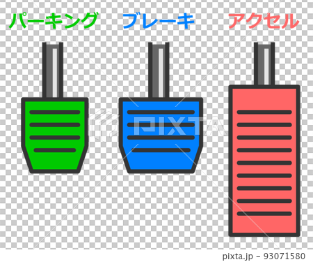 車の運転操作をするペダルのイラスト 車の運転操作をするペダルのイラスト 93071580