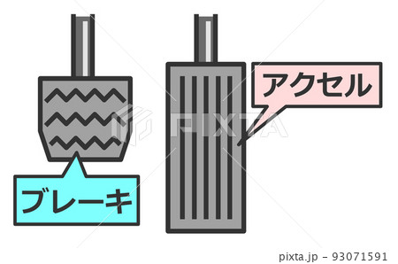 車の運転操作をするペダルのイラスト 93071591