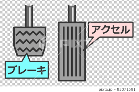車の運転操作をするペダルのイラスト 93071591