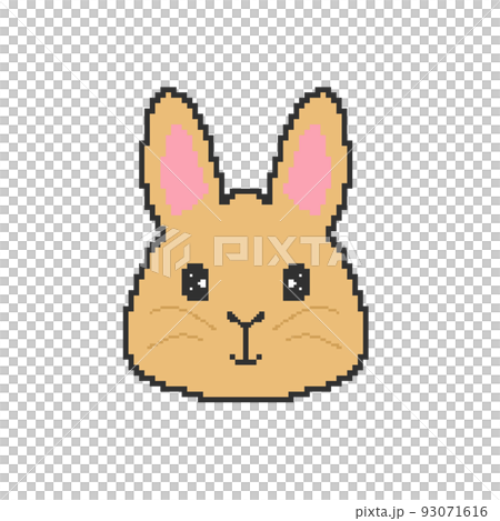 Brown rabbit face (dot picture) - Stock Illustration [93071616] - PIXTA