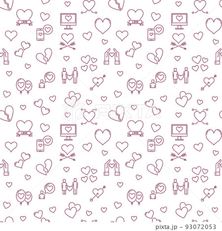 Love vector outline pattern - valentines day background Love vector outline pattern - valentines day background 93072053