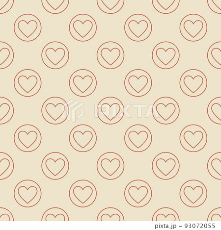 Heart in Circle vector seamless pattern in thin line style Heart in Circle vector seamless pattern in thin line style 93072055