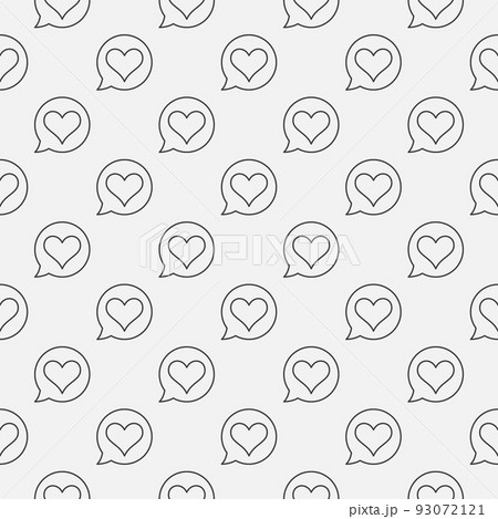 Heart in Speech Bubble vector outline seamless pattern 93072121