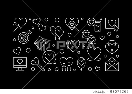 Romance concept outline banner. Vector Love illustration 93072265