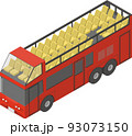 2階建観光バスのイラスト（アイソメ） 93073150
