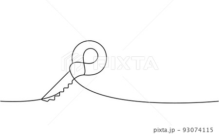 Key one line continuous drawing. Home key continuous one line illustration. Vector minimalist linear illustration Key one line continuous drawing. Home key continuous one line illustration. Vector minimalist linear illustration 93074115