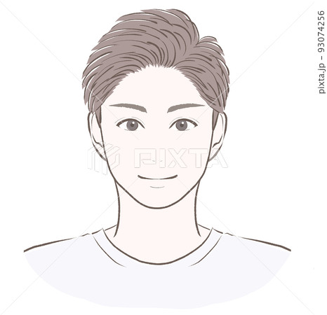 正面を見て微笑む短髪の男性 正面を見て微笑む短髪の男性 93074256