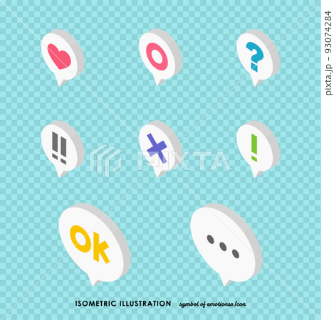 等距圖標智能手機和語音氣泡圖標藍色集 93074284