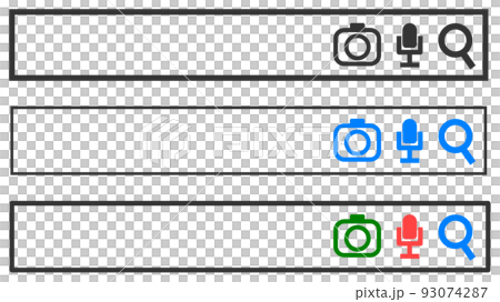 Illustration of a search window for voice search and image search on the net 93074287