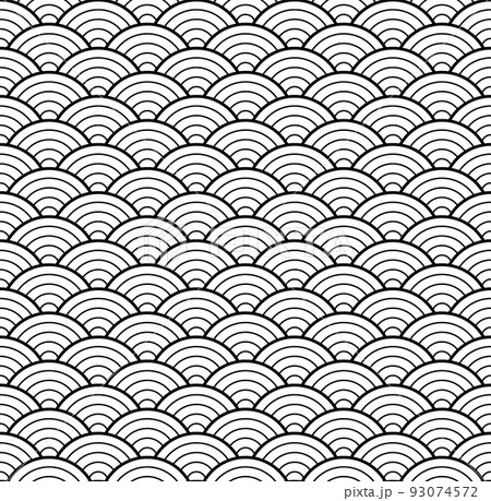 Seamless Geometric Pattern. Japanese Waves. 5...のイラスト素材 [93074572] - PIXTA