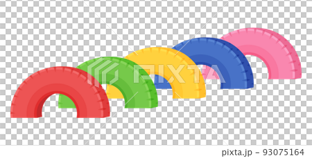 公園のタイヤ遊具のイラスト_5個 93075164