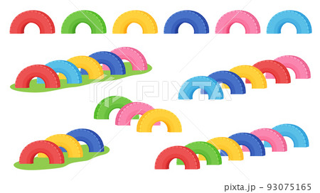 公園のタイヤ遊具のイラスト素材セット 93075165