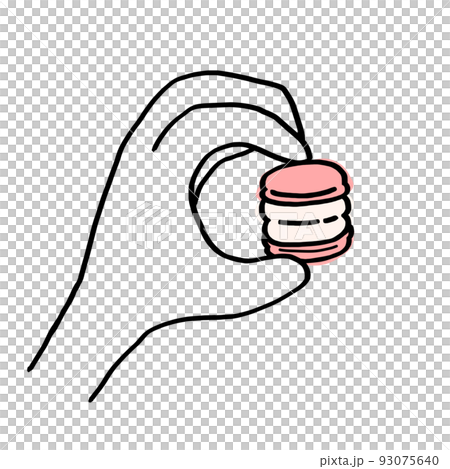 ピンクのトゥンカロンを持つ手 マカロン 韓国スイーツ アイコン ピンクのトゥンカロンを持つ手 マカロン 韓国スイーツ アイコン 93075640