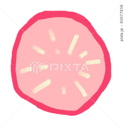 Radish sliced breakfast food set elements hand drawn doodle minimal style pastel color illustration 93077656