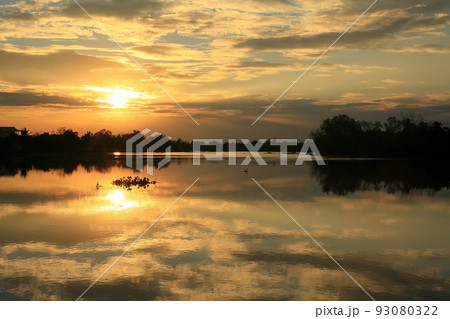 Beautiful sunset scenic at Bang Pakong river, Chachoengsao 93080322