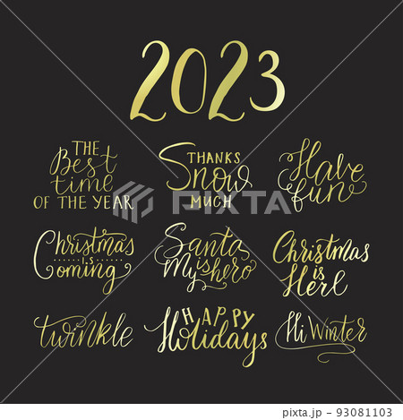 Christmas lettering set typography 93081103