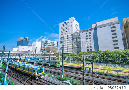 日本の川崎都市景観 川崎駅や川崎日航ホテル、ルフロン川崎などを望む 日本の川崎都市景観 川崎駅や川崎日航ホテル、ルフロン川崎などを望む 93082936