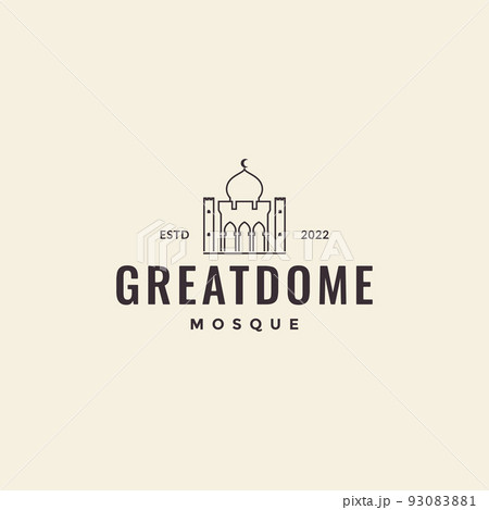 minimalist hipster mosque logo design 93083881