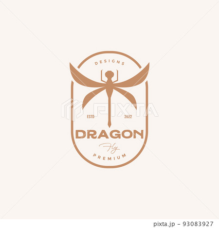 insect dragonfly badge vintage logo 93083927