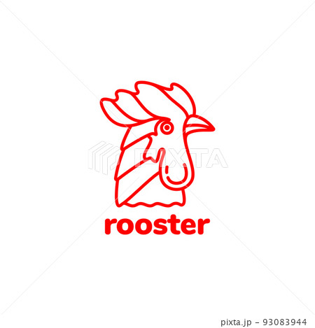 head art red rooster logo design 93083944