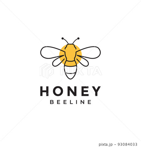 honey bee modern lines logo design 93084033