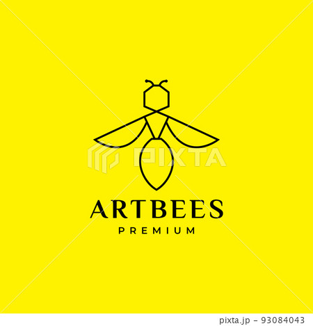 minimalist art bee line modern logo design minimalist art bee line modern logo design 93084043