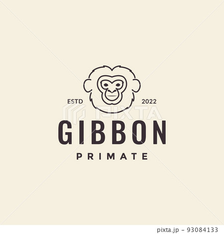 face line gibbon hipster logo face line gibbon hipster logo 93084133