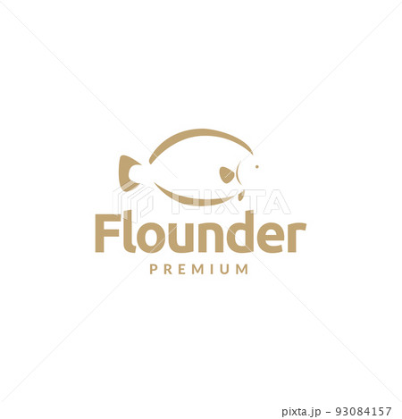 minimal fish flounder logo designのイラスト素材 [93084157] - PIXTA