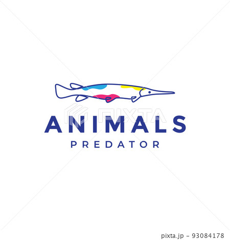 longnose gar abstract fish logo 93084178