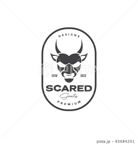 head goat badge vintage logo 93084201