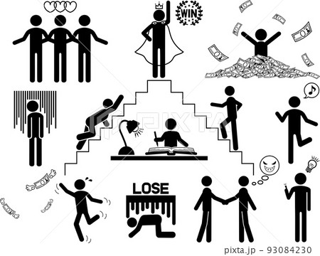 ピクトグラム 成功と挫折 サクセスストーリー ビジネス 人生 WIN LOSE ピクトグラム 成功と挫折 サクセスストーリー ビジネス 人生 WIN LOSE 93084230