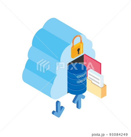 クラウドストレージのイメージイラスト クラウドストレージのイメージイラスト 93084249
