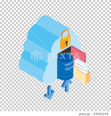 クラウドストレージのイメージイラスト クラウドストレージのイメージイラスト 93084249