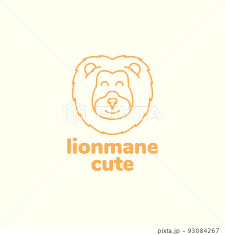 cute lion mane logo design cute lion mane logo design 93084267