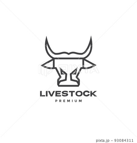 minimal head cow line modern logo minimal head cow line modern logo 93084311