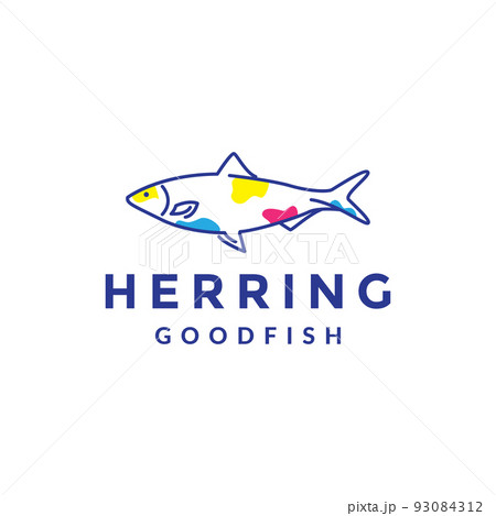 animal fish herring abstract logo design 93084312