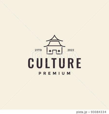 culture pagoda hipster logo design 93084334