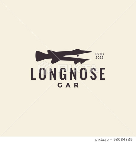 longnose gar fish hipster logo 93084339